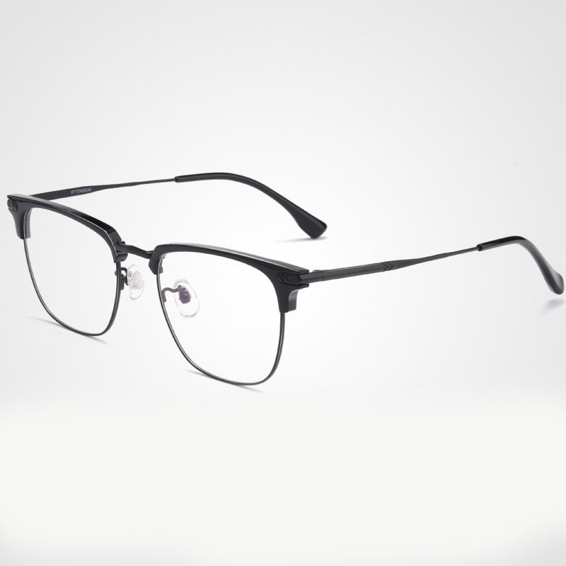 

Мужские очки для коррекции близорукости и астигматизма из чистого титана для крупных лиц - стильные деловые очки Myopia Glasses 100°