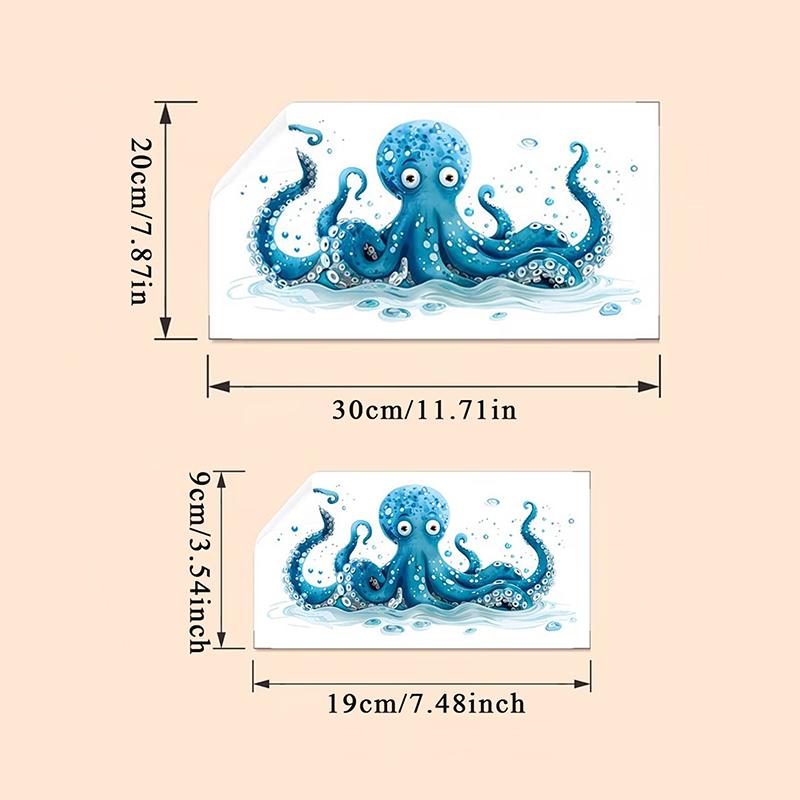 Glow-In-The-Dark Blue Octopus Sticker For Bathroom And Kitchen Sinks Self-Adhesive Removable Wall Sticker Waterproof