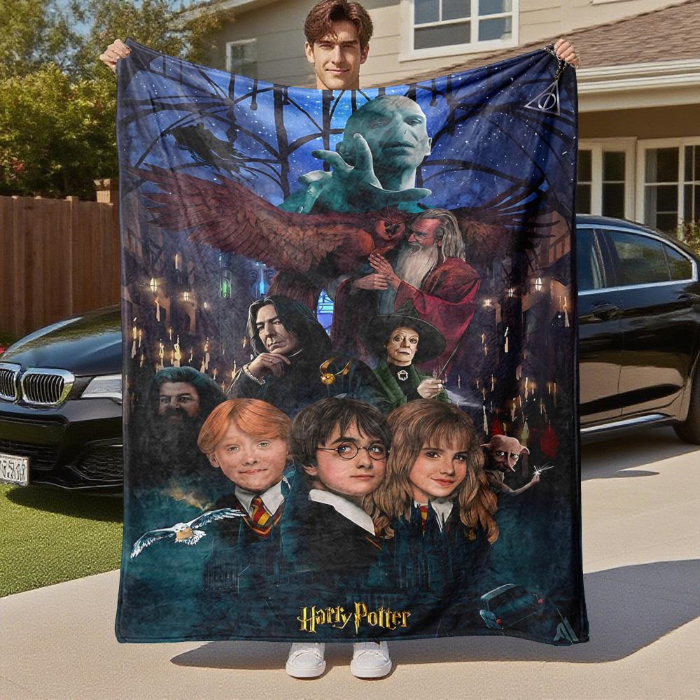 1pc Harry Potter Voldemort Hogwarts Outdoor Flannel Throw Blanket All Season Soft Warmth,Home Decor 1031177