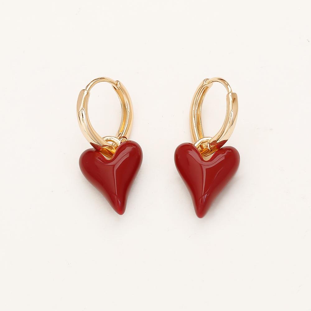 Romantic Heart Dangle Drop Earrings Vintage Aesthetic Detachable Earrings Luxury Chic Autumn Winter Jewelry Gift for Women