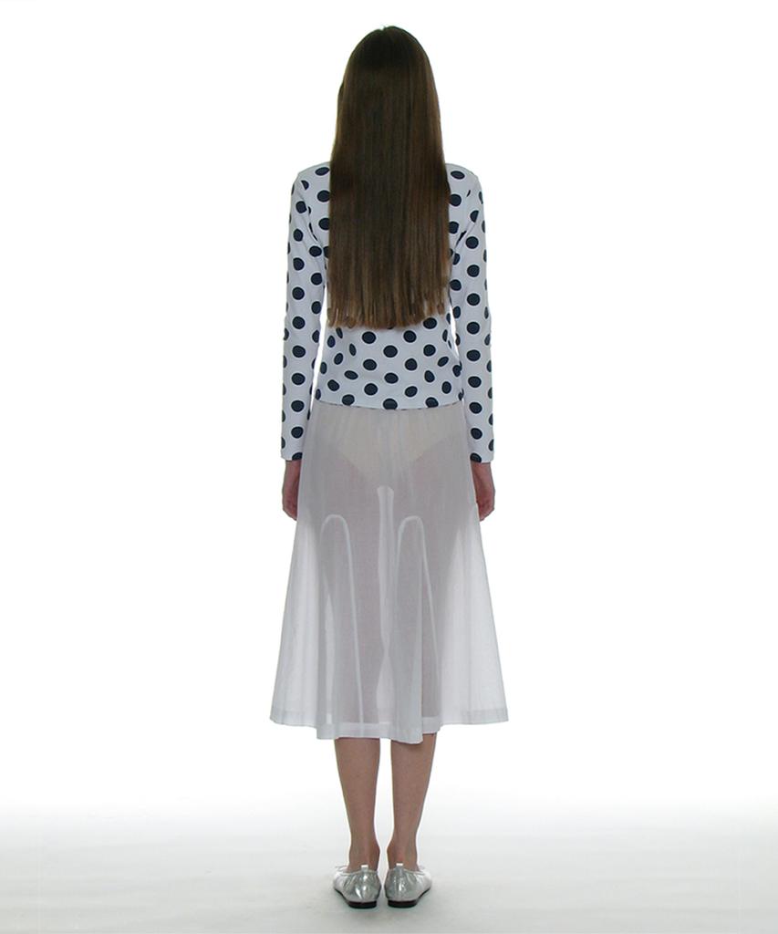 Partimento Woman Sheer Gored Midi Skirt_White