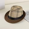 New Plaid Hat Men's Summer Short Edge Middle-aged and Elderly Sunshade Jazz Gentleman's Hat Outdoor Casual Versatile Top Hat