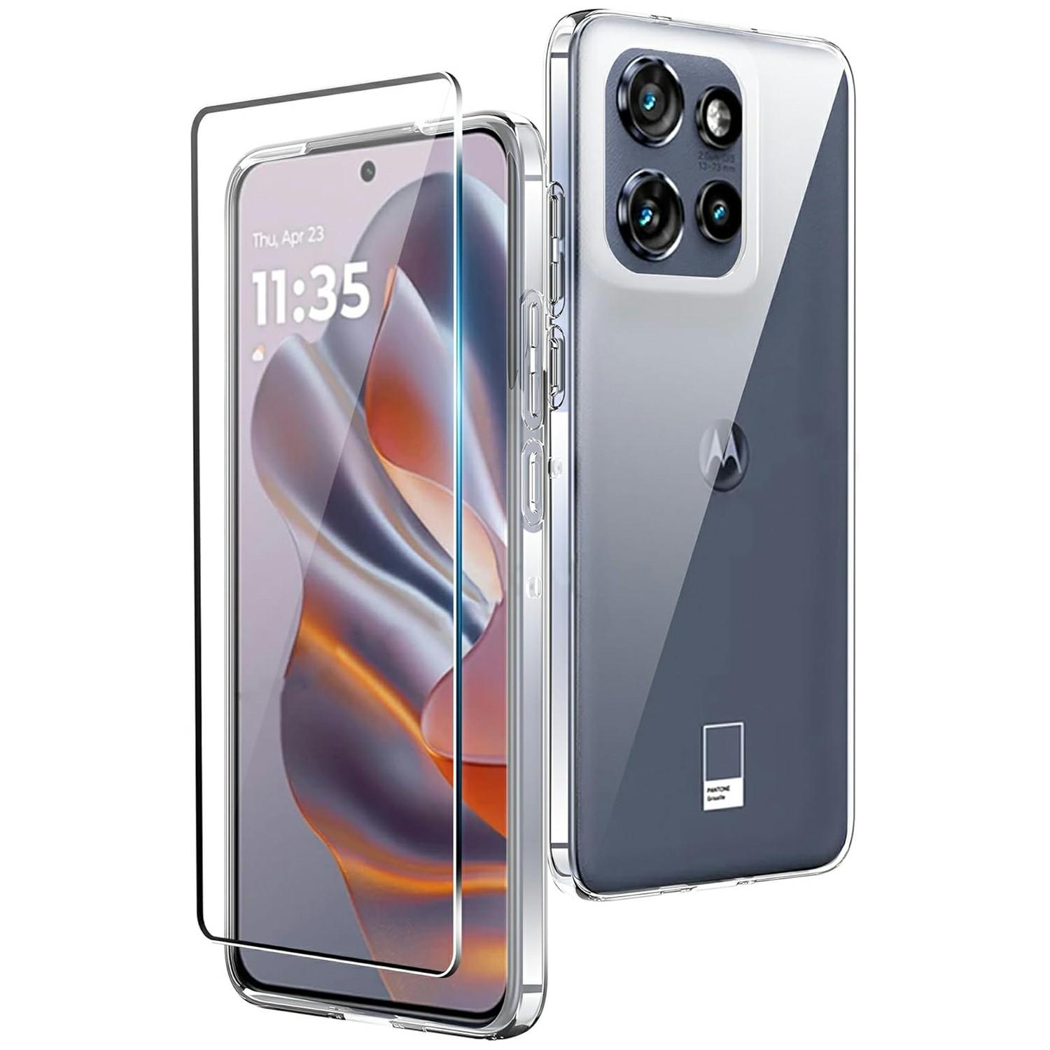 

Для Motorola Edge 50 Neo 5G/Moto S50 5G/Thinkphone 25 5G Прозорий ТПУ Чохол для телефону проти подряпин+2.5D Захисне скло з дугоподібним краєм Style A