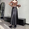 High-Waisted Elegant Midi Skirt In Faux Acetate Satin - 2083 Spring/Autumn Collection
