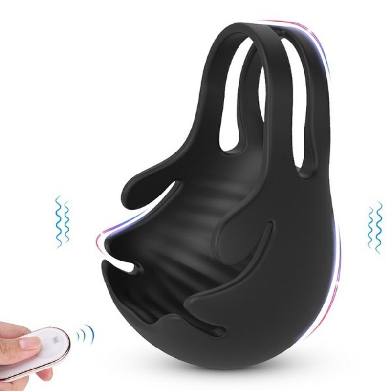 Hoden Vibrator für Männer Penis Massage Ring Masturbator Hodensack Stimulator Männliche Keuschheit Käfig Verzögerung Ejakulation Erwachsene Sex Spielzeug