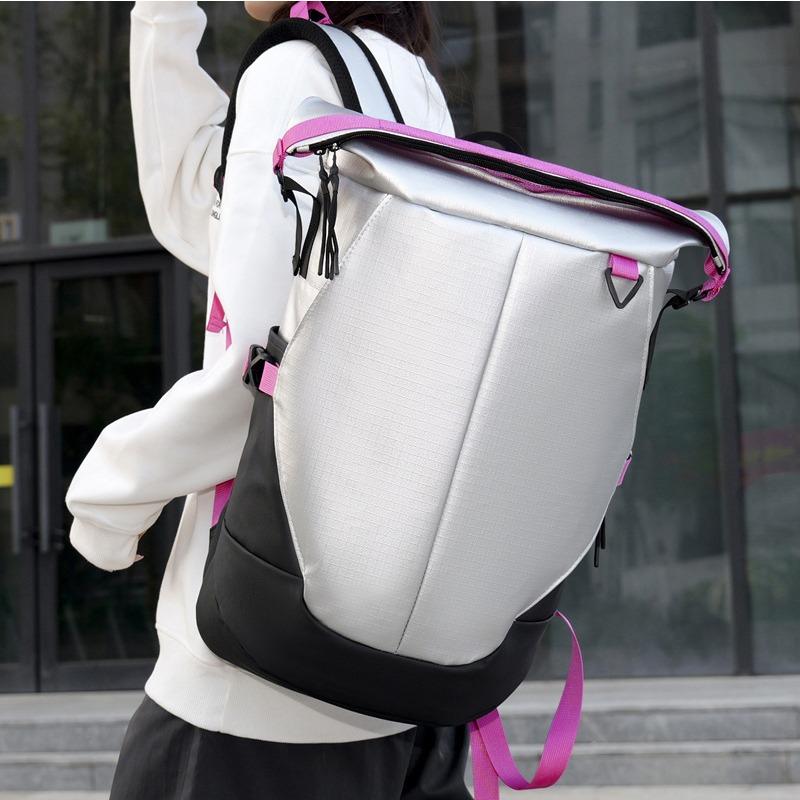 Roll-up backpack, premium sense, portable business trip backpack, women's waterproof large-capacity laptop bag