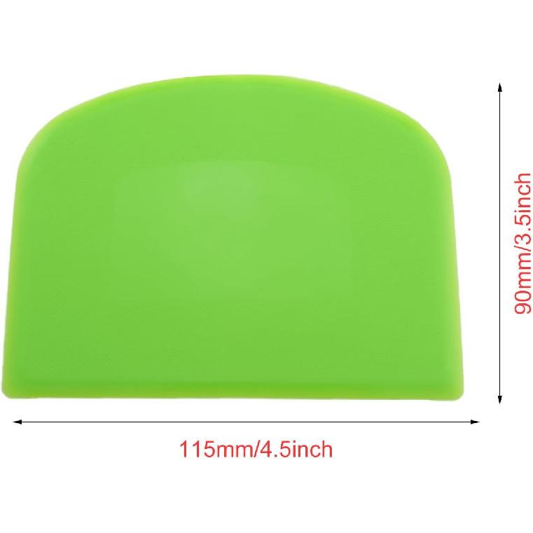4PCS 4.5x3.5inch Green and White Benchtop Scraper Kitchen Baking Pastry Dough Cutting Gadget Ladder Multifunctional Scraper Food Scraper