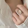 High-End White Moonlight Ring: Elegant Adjustable Open Ring for Women, Light Luxury, Versatile, Stackable, Fashionable Index Finger Ring.