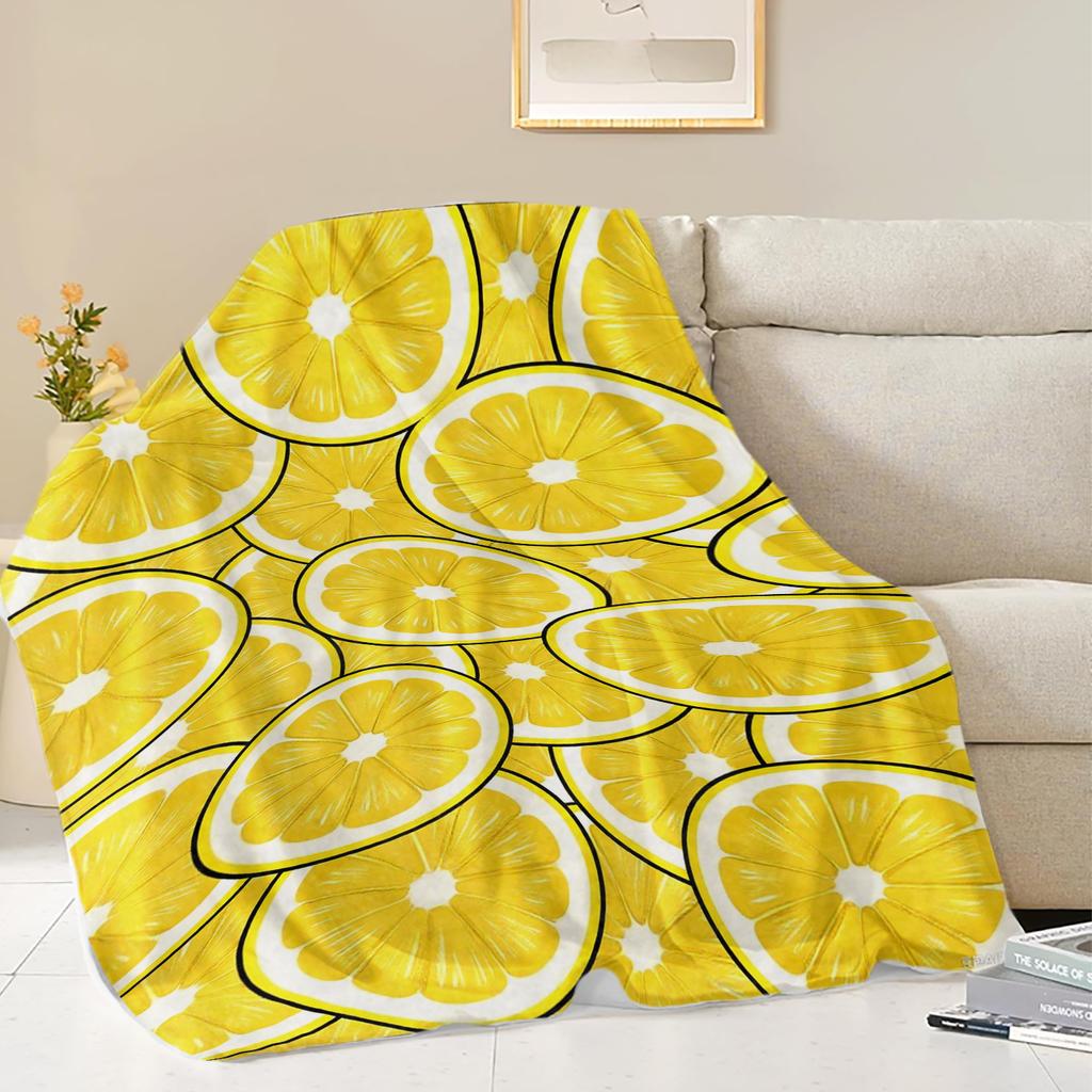 Fruits Oranges Lemons Grapefruits Printed Blanket Soft Fleece Warm Flannel Life Throw Blankets for Sofa Bedding Quilt