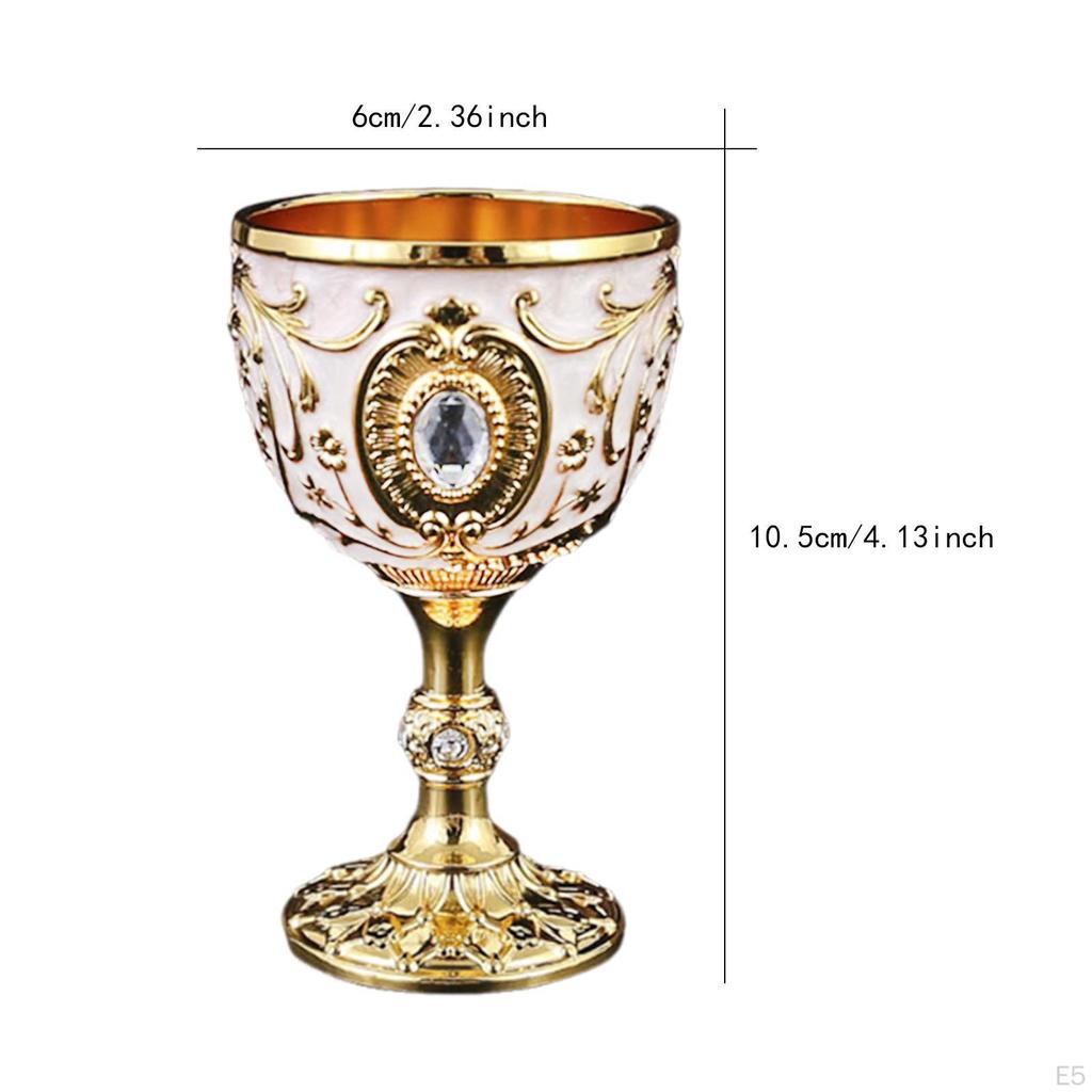 Embossed Water Goblet Drinking Cup Collection Reusable Tableware Metal Mini for Holiday Party