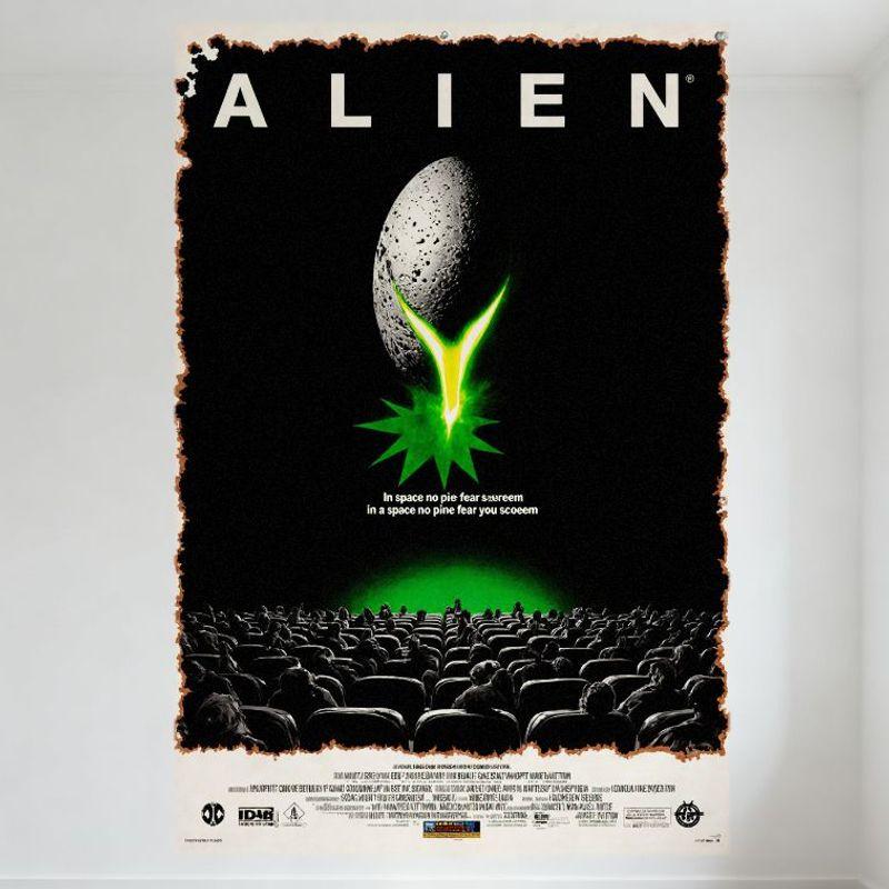 

Винтажный металлический постер к фильму «Чужой», научно-фантастический хоррор, настенный декор для мужской пещеры, домашнего кинотеатра, клуба, кафе 20x30cm（7.8x11.8inch）