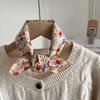 Thin Floral Print Silk Scarf Flower Square Handkerchief All-match Printed Scarves  Outdoor