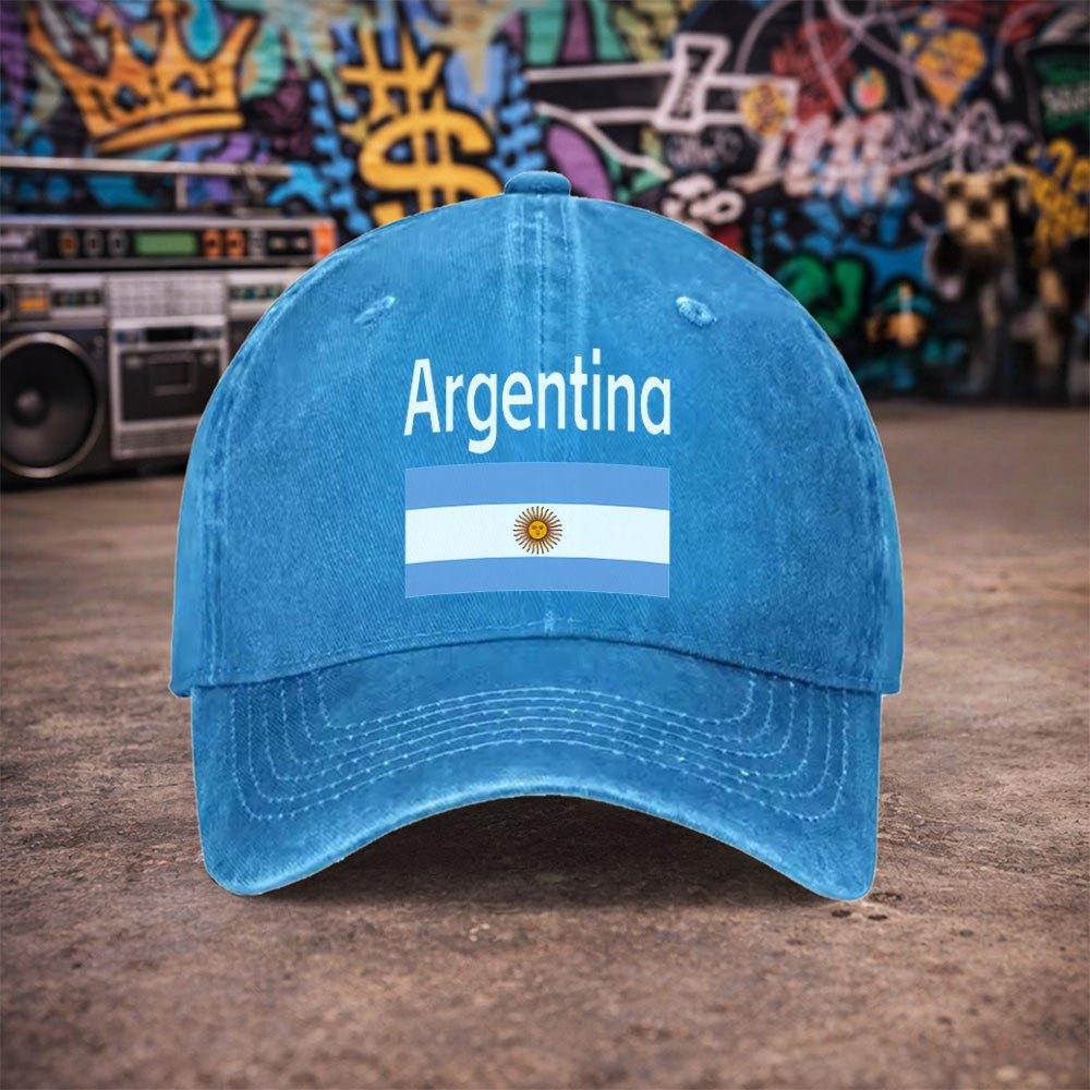 Pc Argentina Flag Baseball Cap Suitable for Unisex Women Lightweight Hook Loop Duckbill Hat with Argentina National Print Un