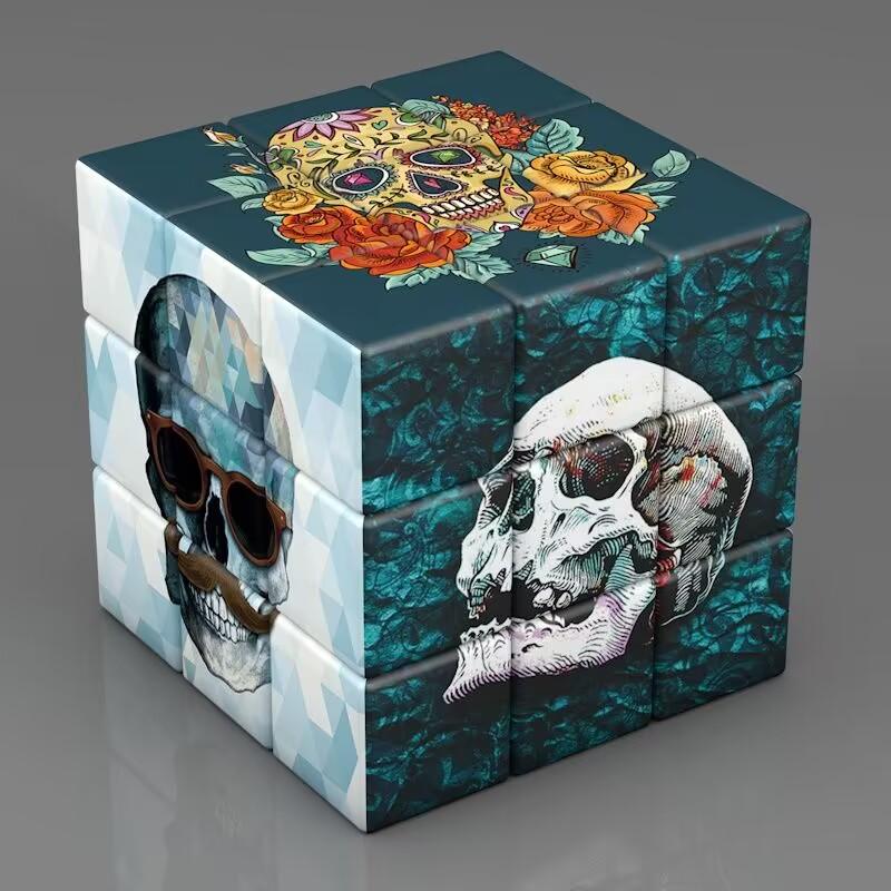 3X3X3 Skull&Bones Magic Cube Professional Speed Puzzle Children'S Fidget Gift Kids Educational Toy