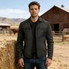2026 Herren Frühling & Herbst Lässige Revers-Lederjacke