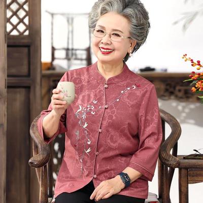 Dà Táng Fū Rén Senior Women's Loose Fit Spring Autumn Cardigan