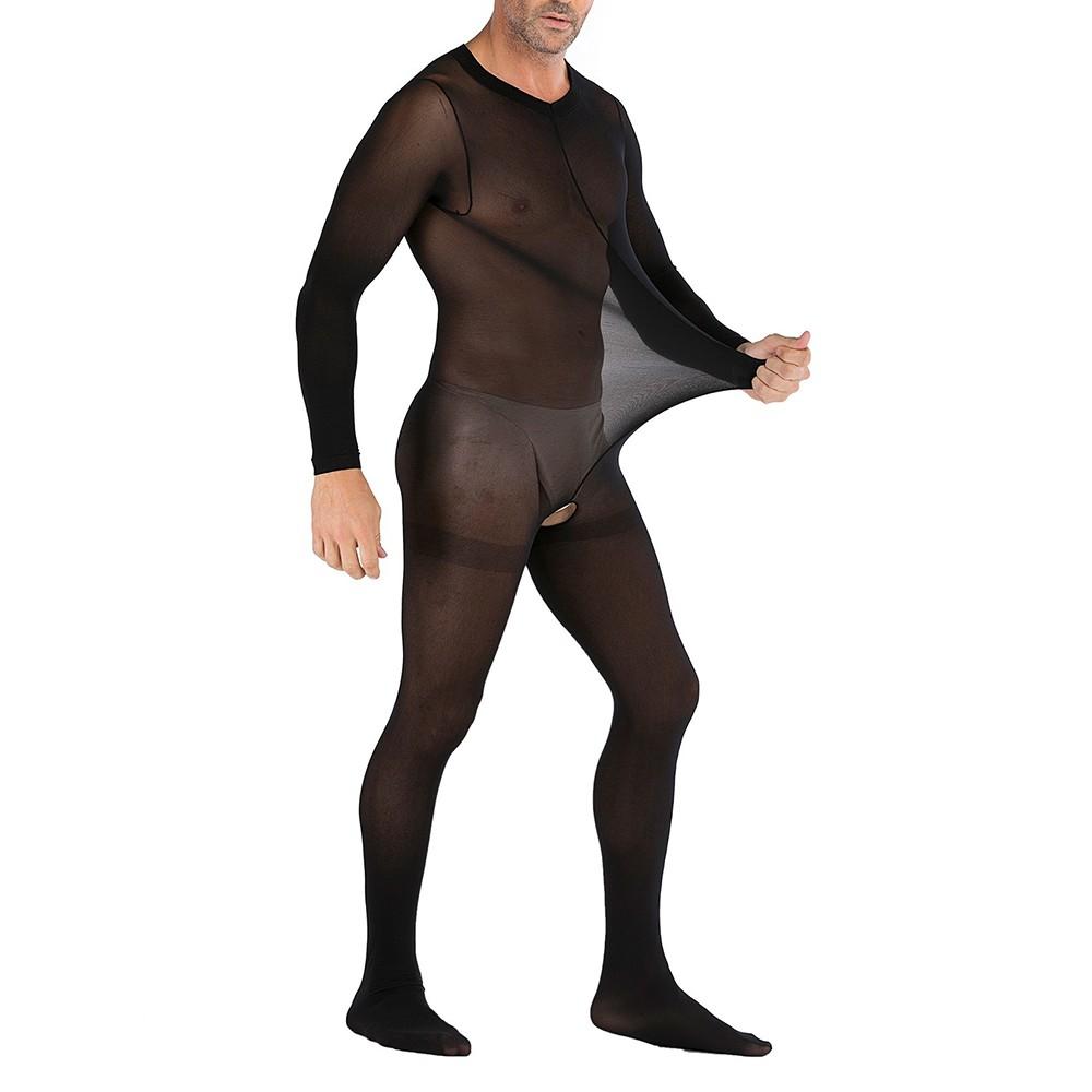 Men Stockings Accessories Crotchless Full Body Jumpsuit