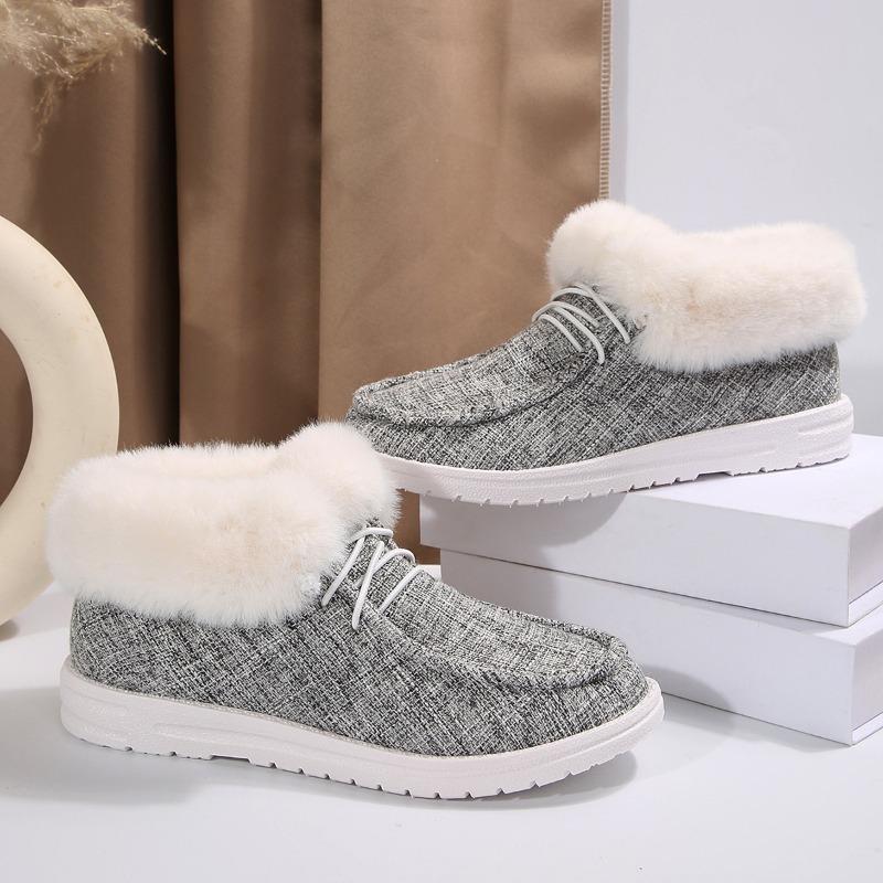 Women's Plus Size Euro-American Style Canvas Shoes - Low-Top, Round Toe, Lace-Up, Flat Sole, Casual Daily Slip-Ons for All-Day Comfort, New Style