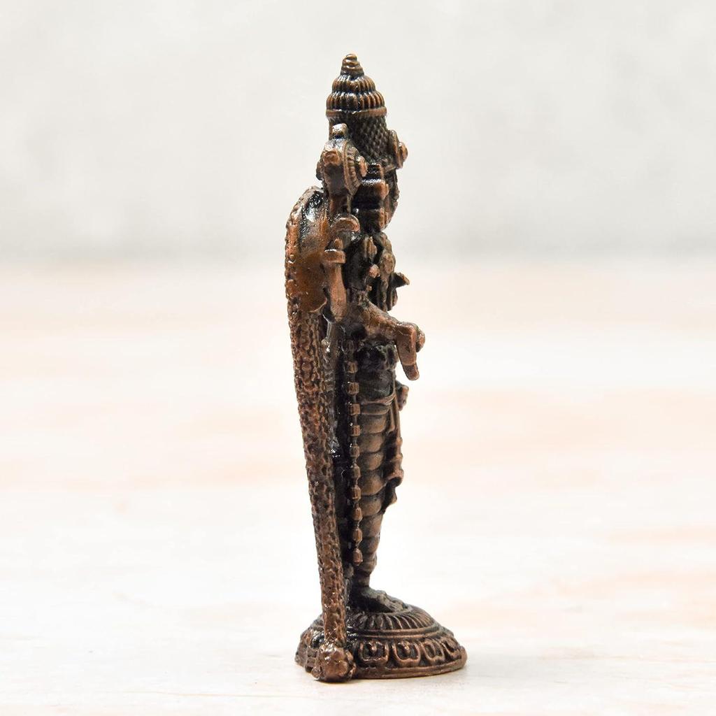 Handmade Copper Balaji Idol | 2.6 Inches | Patina Antique Finish | Lord Venkateswara Murti for Puja & Home Décor