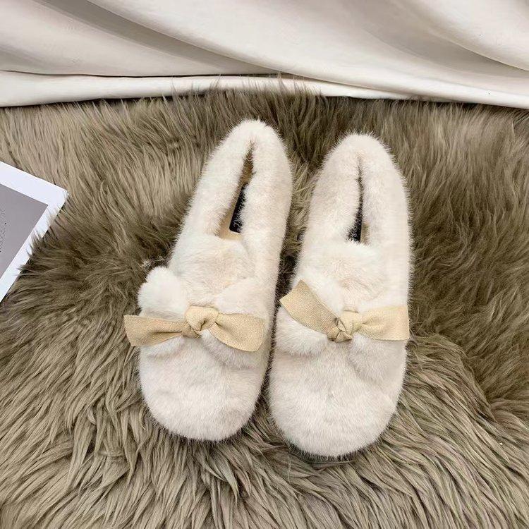 

Mao Mao shoes women s shoes winter velvet cotton shoes wear 2025 new Internet celebrities versatile one-pedal Doudou shoes flat shoes 40