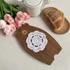 1pcs Woven Hollow Out Coaster, Modern Polyester Drink Coaster For Home,Solid Color Coasters For Insulation, Kitchen, Dining Room, Bedroom