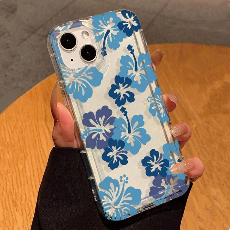 S24 Ultra Case For Samsung A55 A54 5G A53 A52 A33 A34 A35 A32 S23 Plus S22 S21 Ultra FE Flower Pattern Soft Clear Airbag Cover