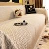 Half fleece sofa cover 2024 autumn and winter straight row sofa special thickened warm a whole sofa cover towel