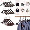 Wooden Clothes Hangers Set With Thickened Nonslip Design For Hotel And Closet Storage