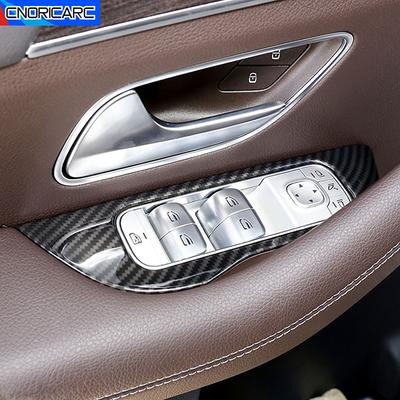 Tür Fenster Lift-Taste Panel Rahmen Dekoration Trim Carbon Muster Für Mercedes Benz GLE W167 GLS X167 -2022 Auto