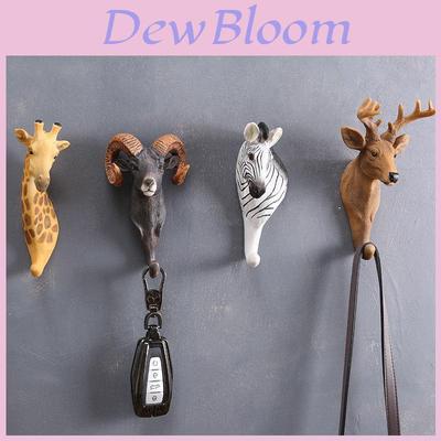 Modern Minimalist Resin Animal Wall Hooks For Home Decor With Elephant Zebra Designs