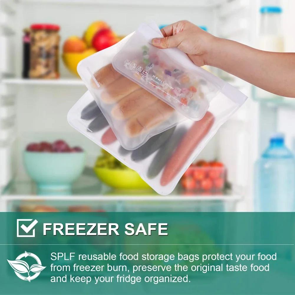 10Pcs Silicone Food Storage Containers Leakproof Containers Reusable Stand Up Zip Shut Bag Fresh Bag Food Storage Bag Fresh Wrap