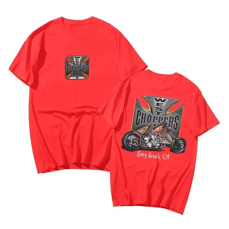 West Coast Chopper Logo Print Tshirt Male 90s Vintage Trend Streetwear Unisex Unisex Hip Hop Oversized T Shirt Unisexs Loose TShirts