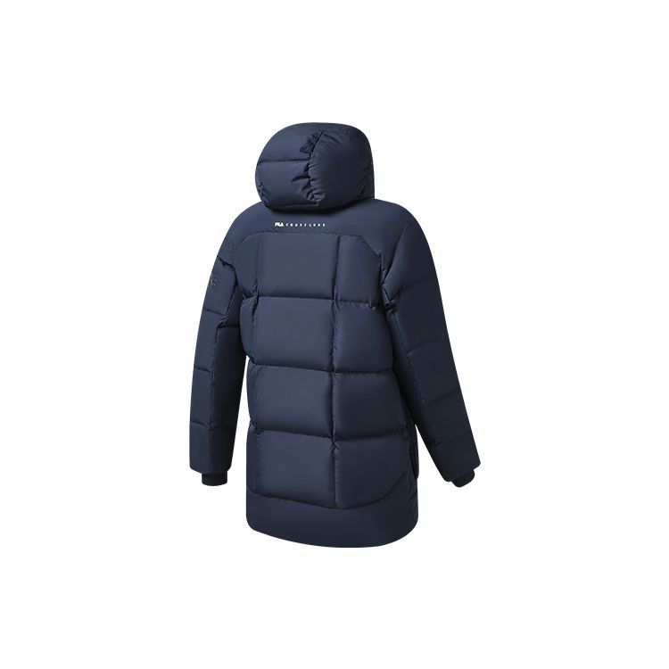 Fila Logo Print Warm Mid-Length Down Jacket Men Outerwear Dark-Blue A11M243902F-NV