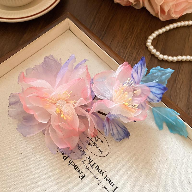 Holiday wind egg flower other side flower grab clip sweet girl bangs side hairpin bohemian hair accessories