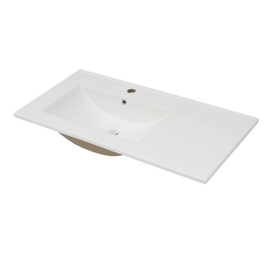 Bathroom Sink Cabinet with 3 Drawers Modern Black Rattan Element Heavy Duty Lavatory Wall Mount Ceramic Wash Basin Vanity Cabinet