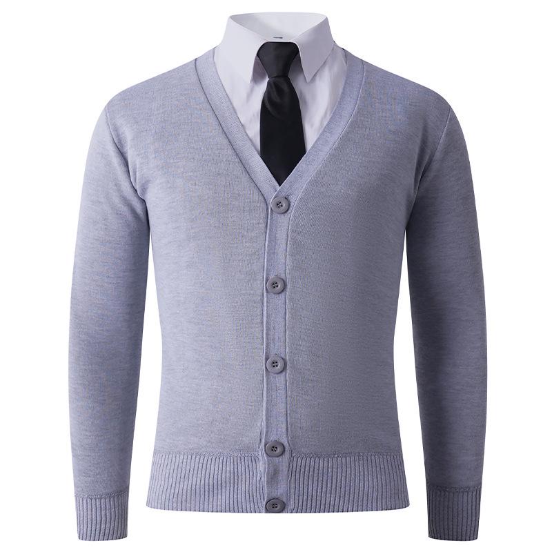 2025 Men's Winter V-neck Knit Cardigan: Casual, Warm, Thickened Base Layer