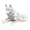 Symbolic Animal Ornaments for Office 3D Printed Wolf Figurine, Parent And Child Statue, Modern Nature Inspired Wildlife Home Accents Minimalist