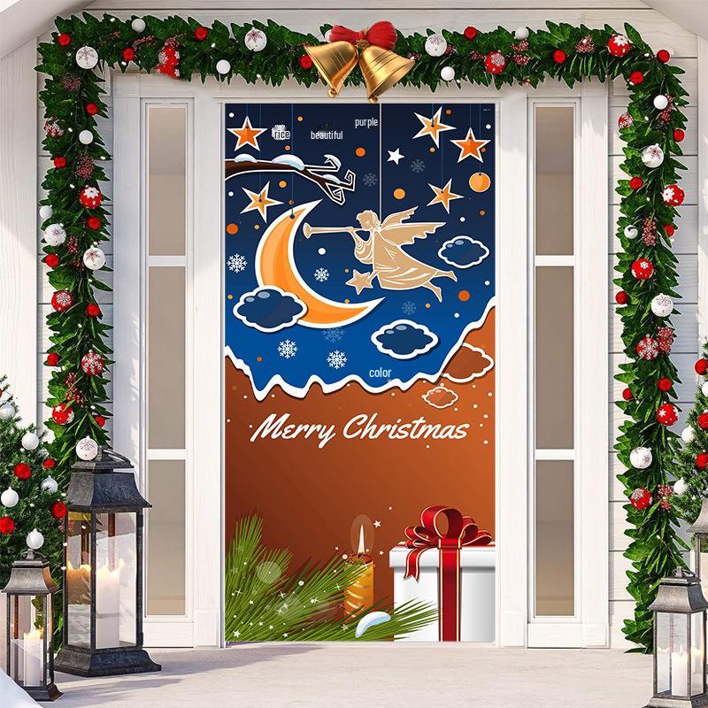 Christmas Door Tapestry: Hanging Cloth Decoration for Festivals & Parties