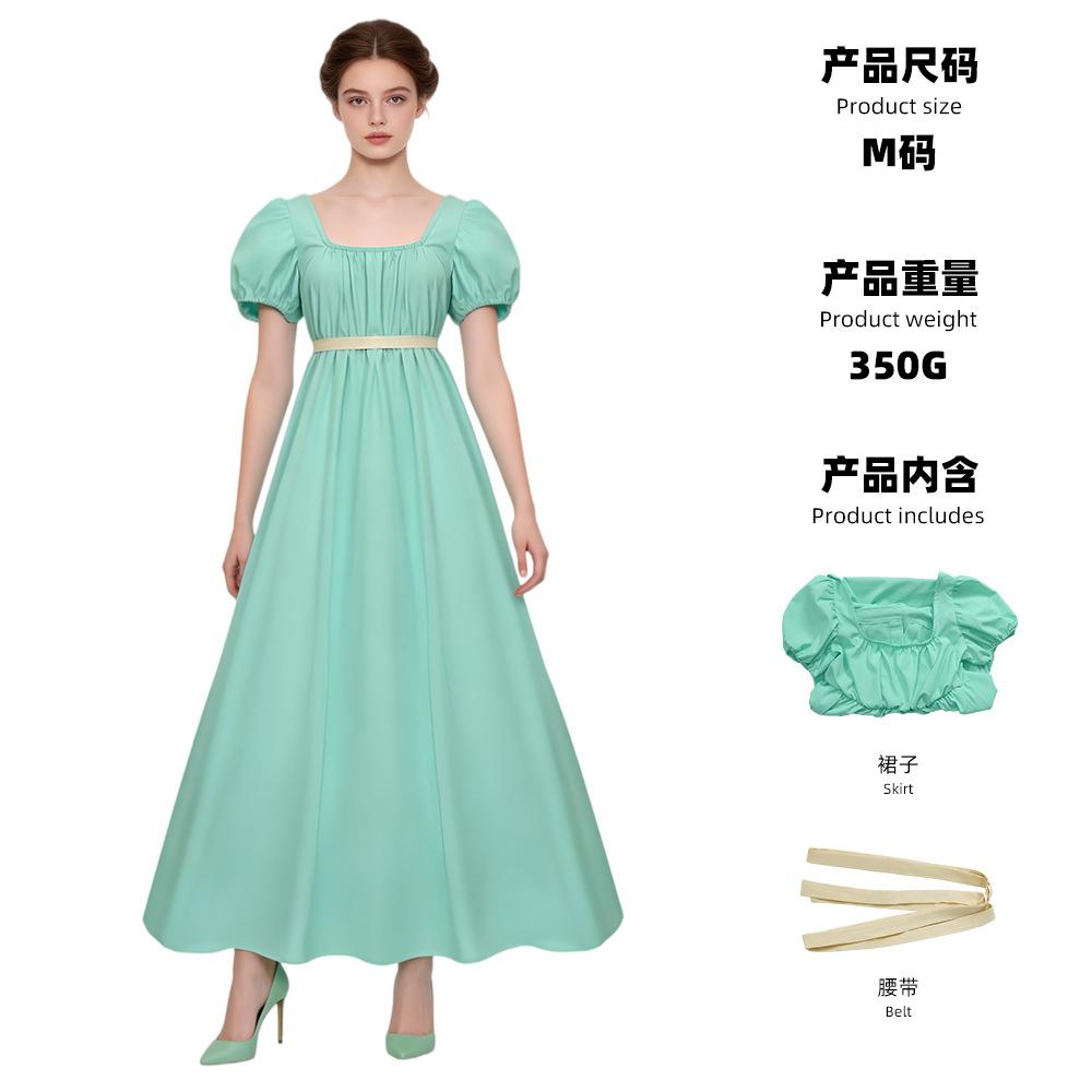5 Bridgetown Cosplay Vintage Regent Dress, Halloween Victorian High-Waisted Tea Dress Long Dress