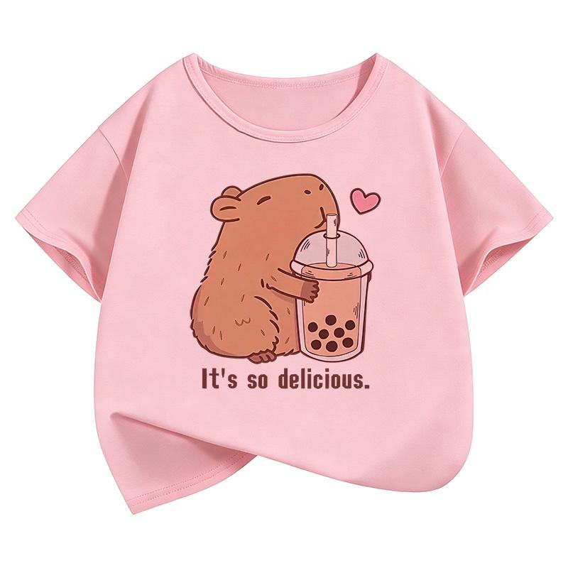 

Very Delicious Capybara Design Funny Short-sleeve Children s Summer and Spring Casual Top T-shirt 100