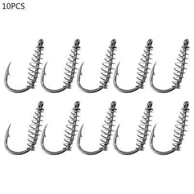10Pcs Sharpened Carbon Steel Chub Spring Fishing Hooks Fish Tackle