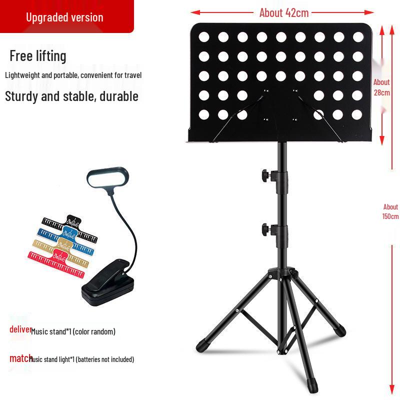 Bärbart hopfällbart höjdjusterbart notställ för gitarr, fiol, guzheng, erhu och mer