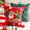 Embroidered Throw Pillow Case Removable Washable Sofa Cushion Cover Christmas Themed Pillowcase Home Decoration