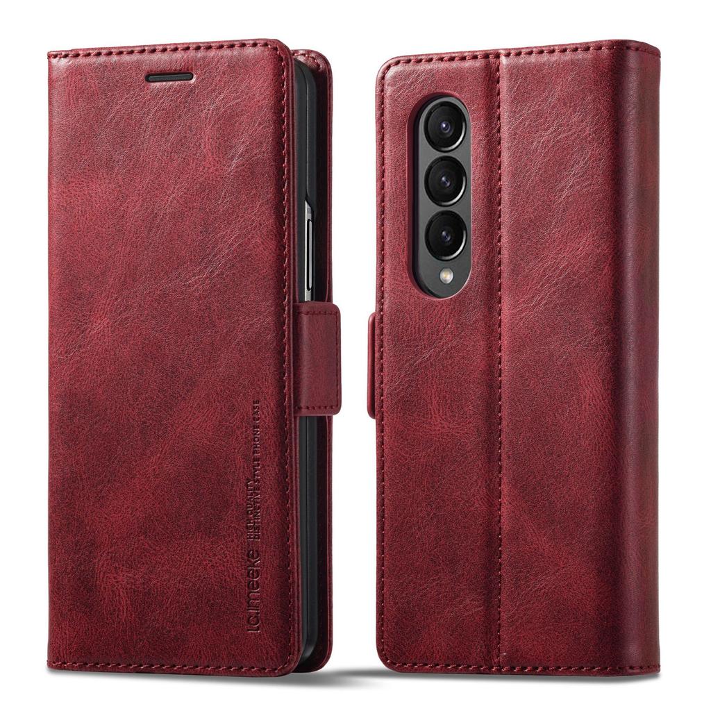 Business Leather Case For Samsung Galaxy Z Fold 6 5G 3 4 5 Fold6 Fold5 Magnetic Flip Protective Cards Solt Wallet Phone Cover