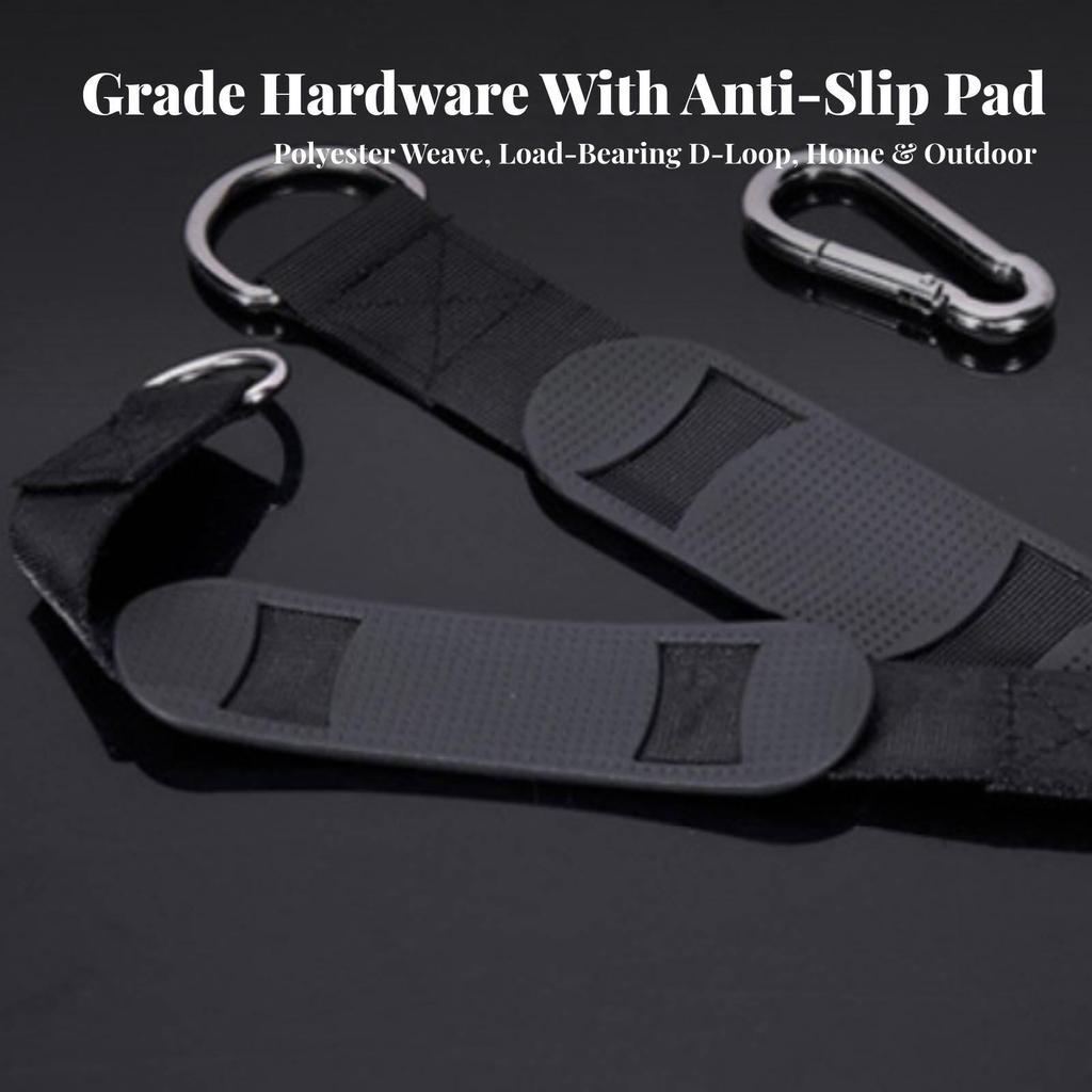 Pull-up Bar Strap with Rubber Pad Anti-Slip Hanging Carabiner for