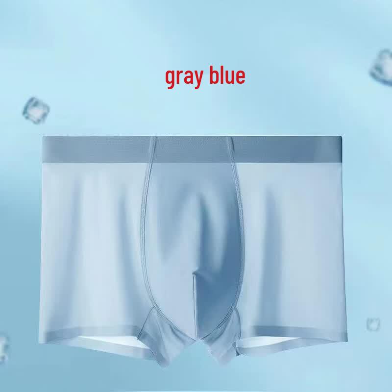 Men s Ice Silk Seamless Boxer Briefs