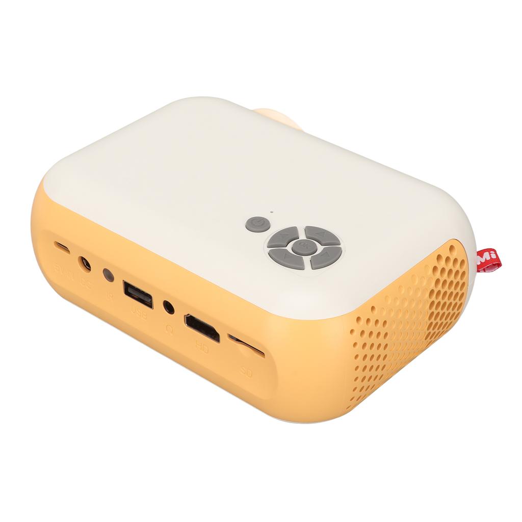 Mini Projector HD 1920x1080 Resolution Projection Distance 0.5 To 3.3M Yellow Portable Projector for Home 100‑240v EU