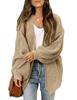 2024 Autumn/Winter New Amazon Foreign Trade Women's European & American Lantern Sleeve Cardigan Pocket Chunky Knitted Cross-border Sweater