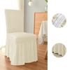 1 Stück Seersucker Stuhlhussen für Esszimmer Bankettstuhl Überzug Stretch Stuhlhusse mit Rock Elastisch Hochzeitsstuhl Dekoration