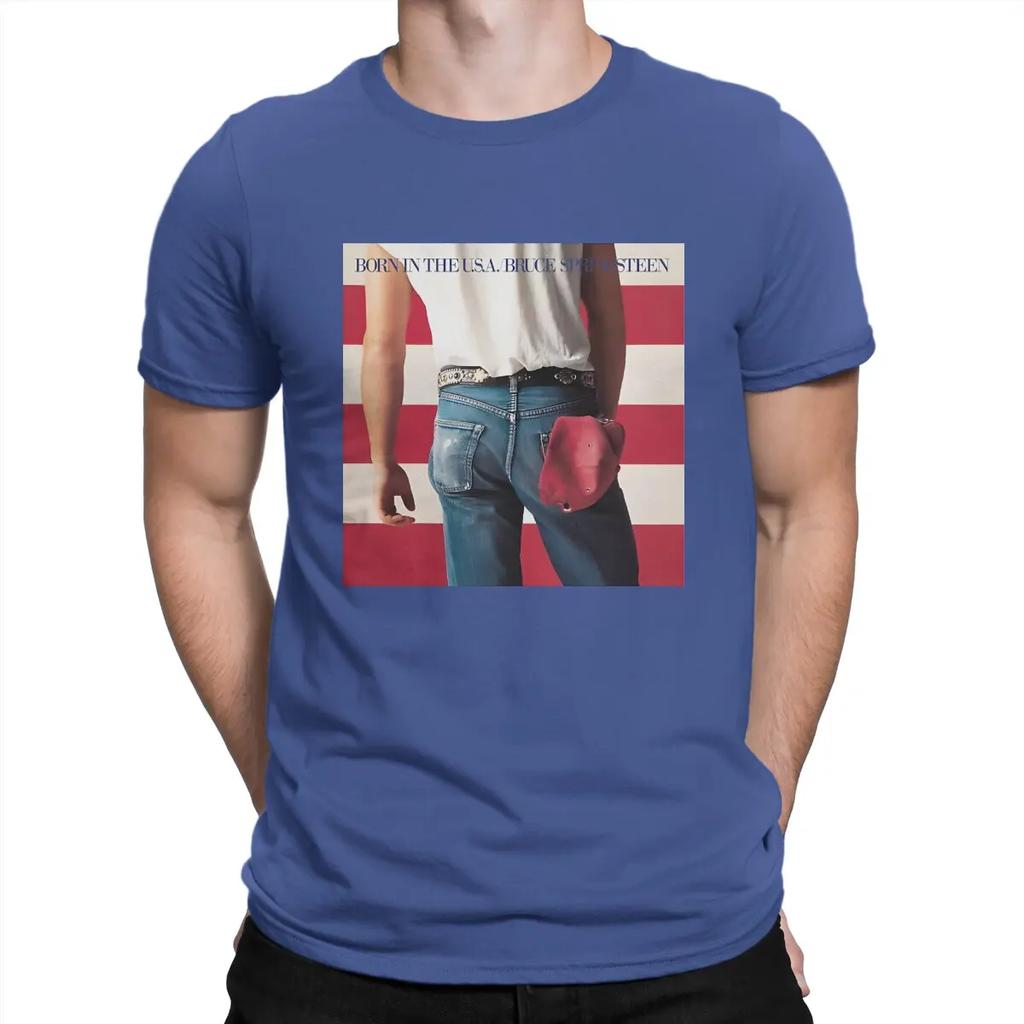 Funny USA T-Shirts for O Neck Pure Cotton T Shirt Bruce Springsteens Rock Singer Short Sleeve Tee Shirt Summer Clothes